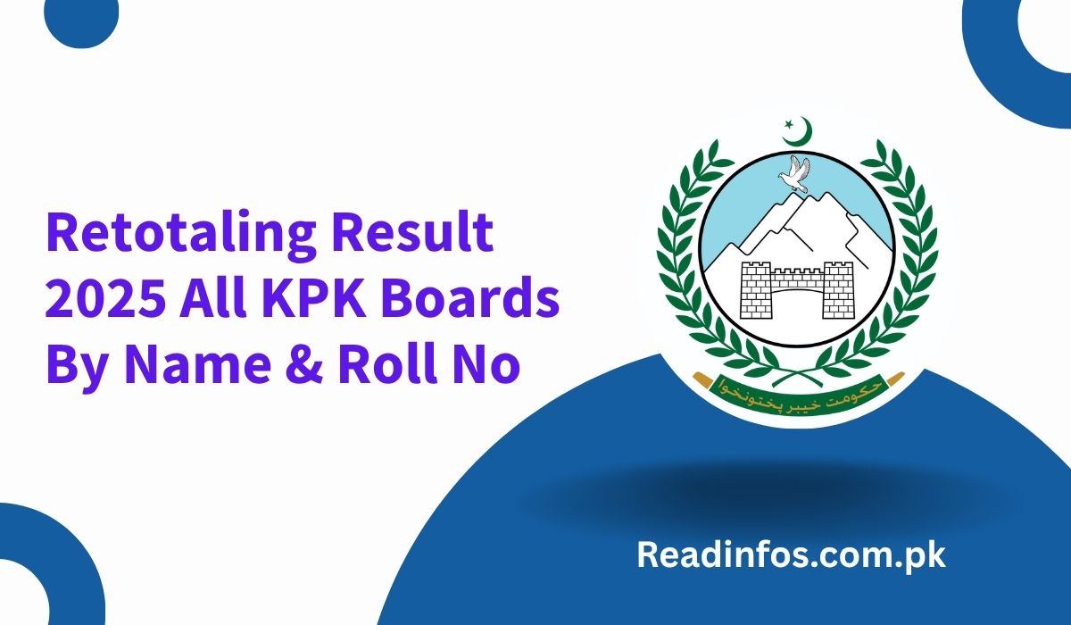 Retotaling Result 2025 All KPK Boards By Name & Roll No
